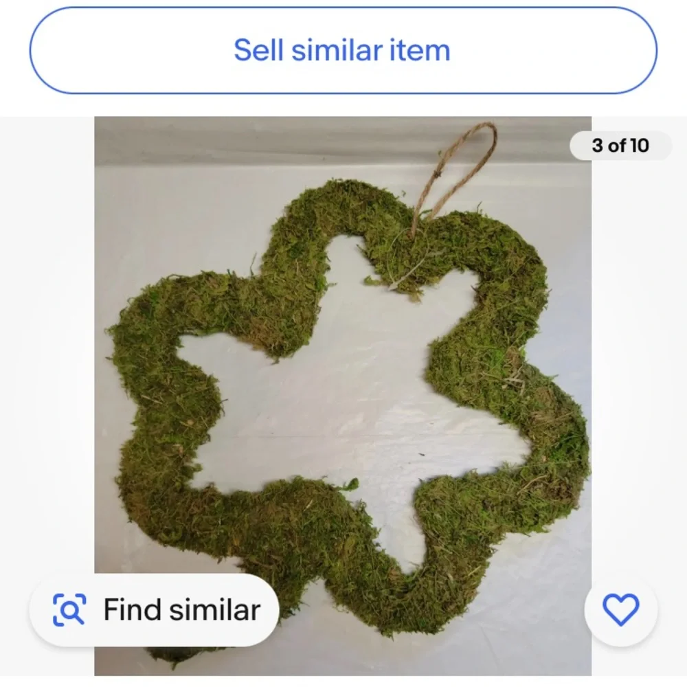 2 Bullseye Playground St Patricks Mini Wreath Spring Hat & Shamrock Shaped Moss